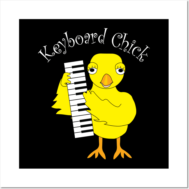 Keyboard Piano Chick White Text Wall Art by Barthol Graphics